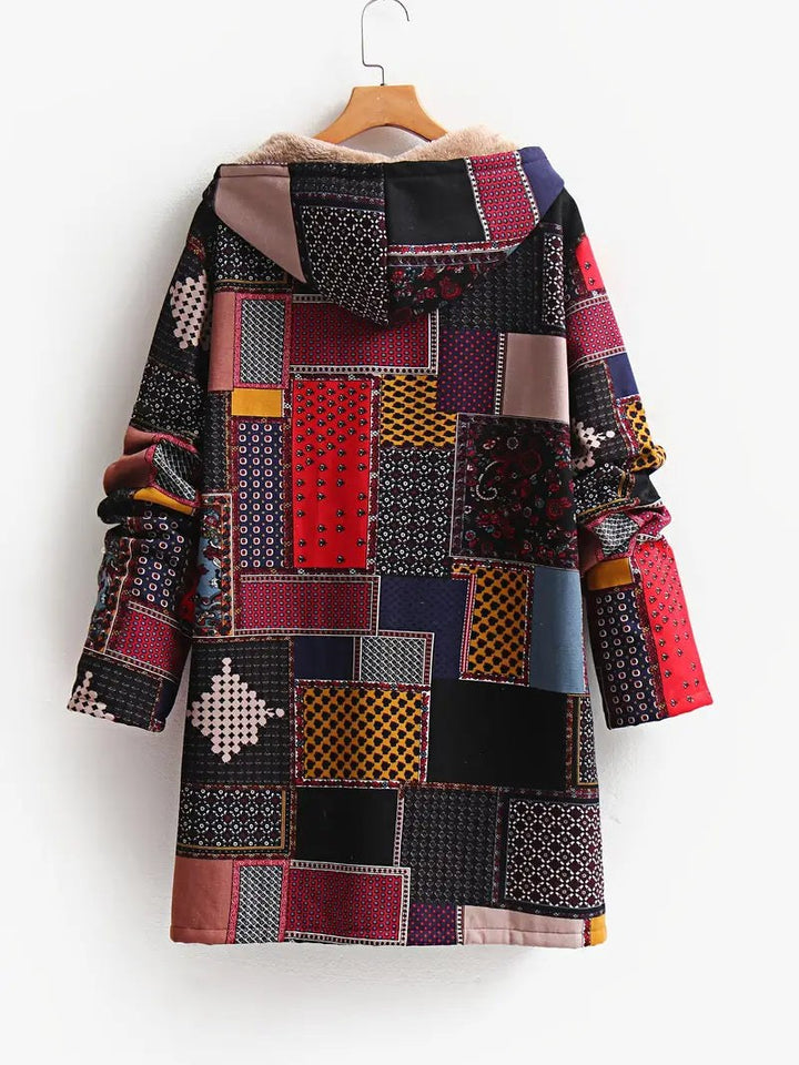 Nadia hooded patchwork fleece jacket — image 2