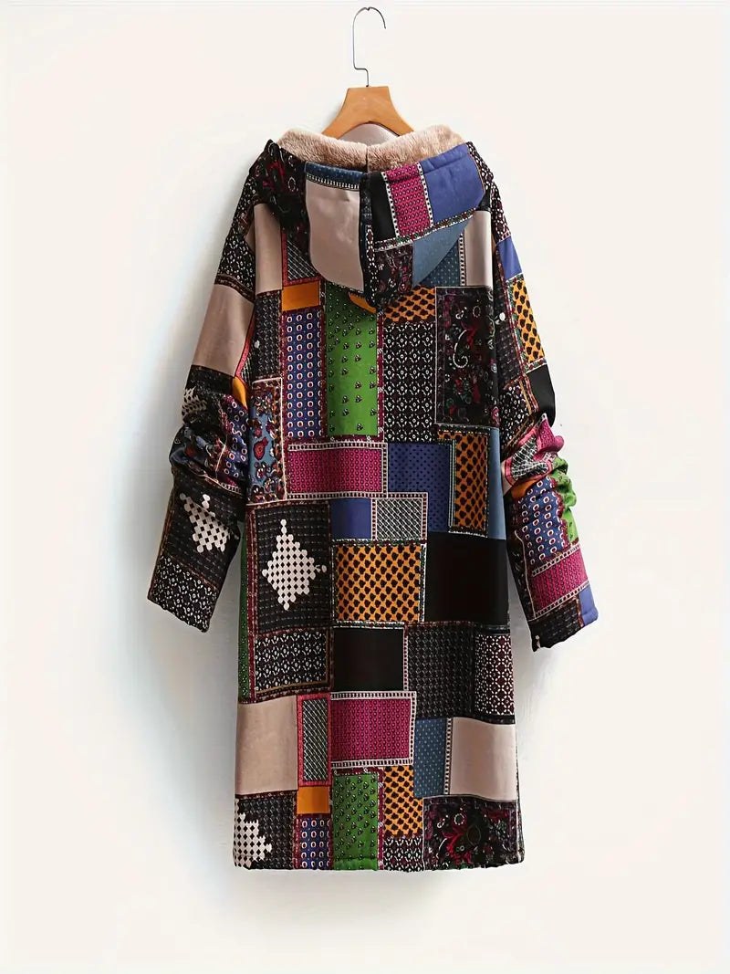 Nadia hooded patchwork fleece jacket — image 3
