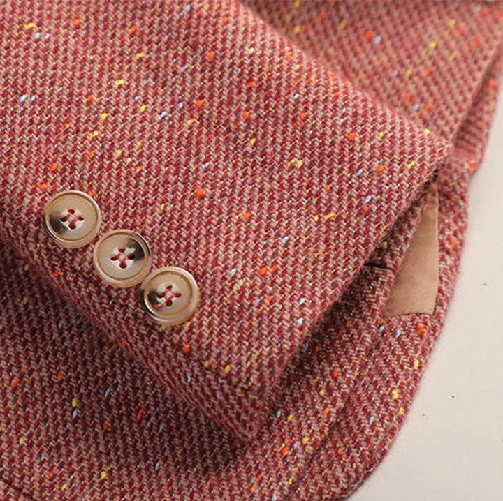 Wool Blazer with Patch Pockets and Two Buttons