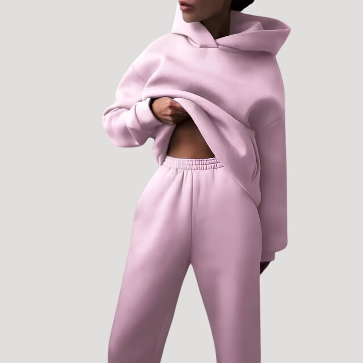 Relaxed Hoodie and Jogger Matching Set in pink
