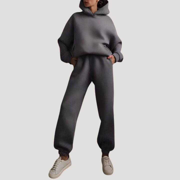 Relaxed Hoodie and Jogger Matching Set in dark grey