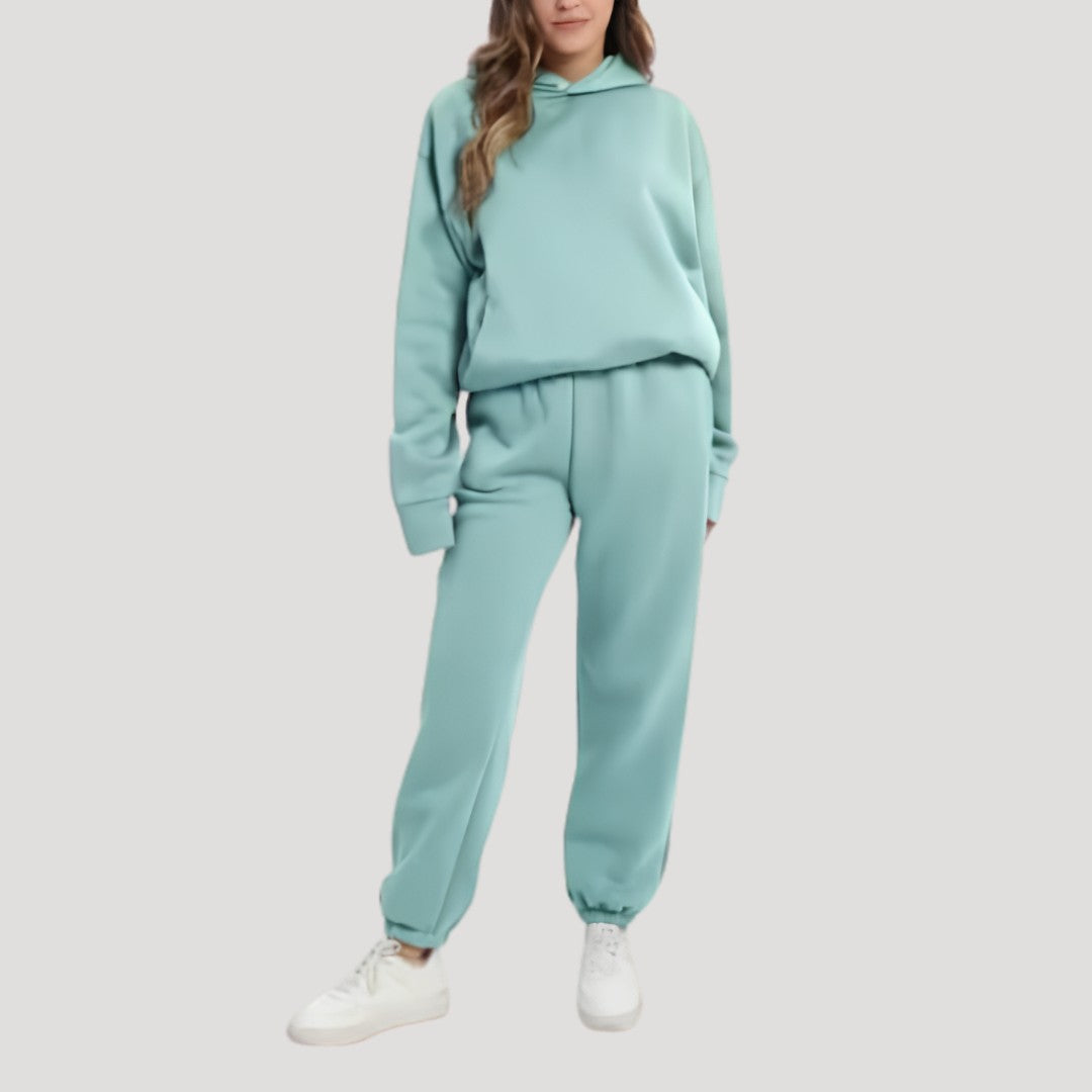 Relaxed Hoodie and Jogger Matching Set in light green