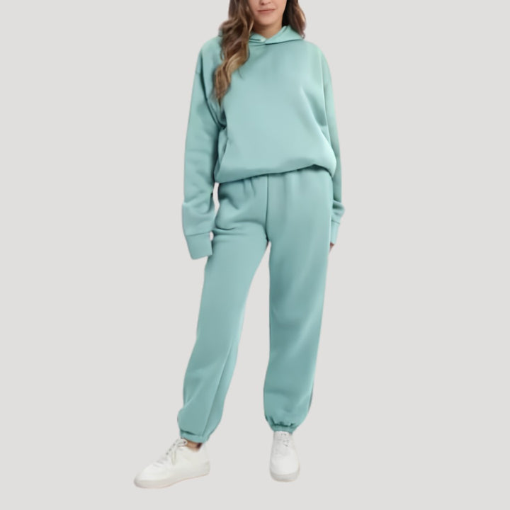 Relaxed Hoodie and Jogger Matching Set in light green
