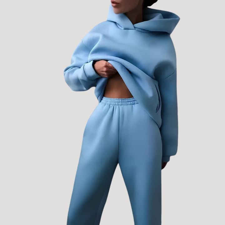 Relaxed Hoodie and Jogger Matching Set in blue