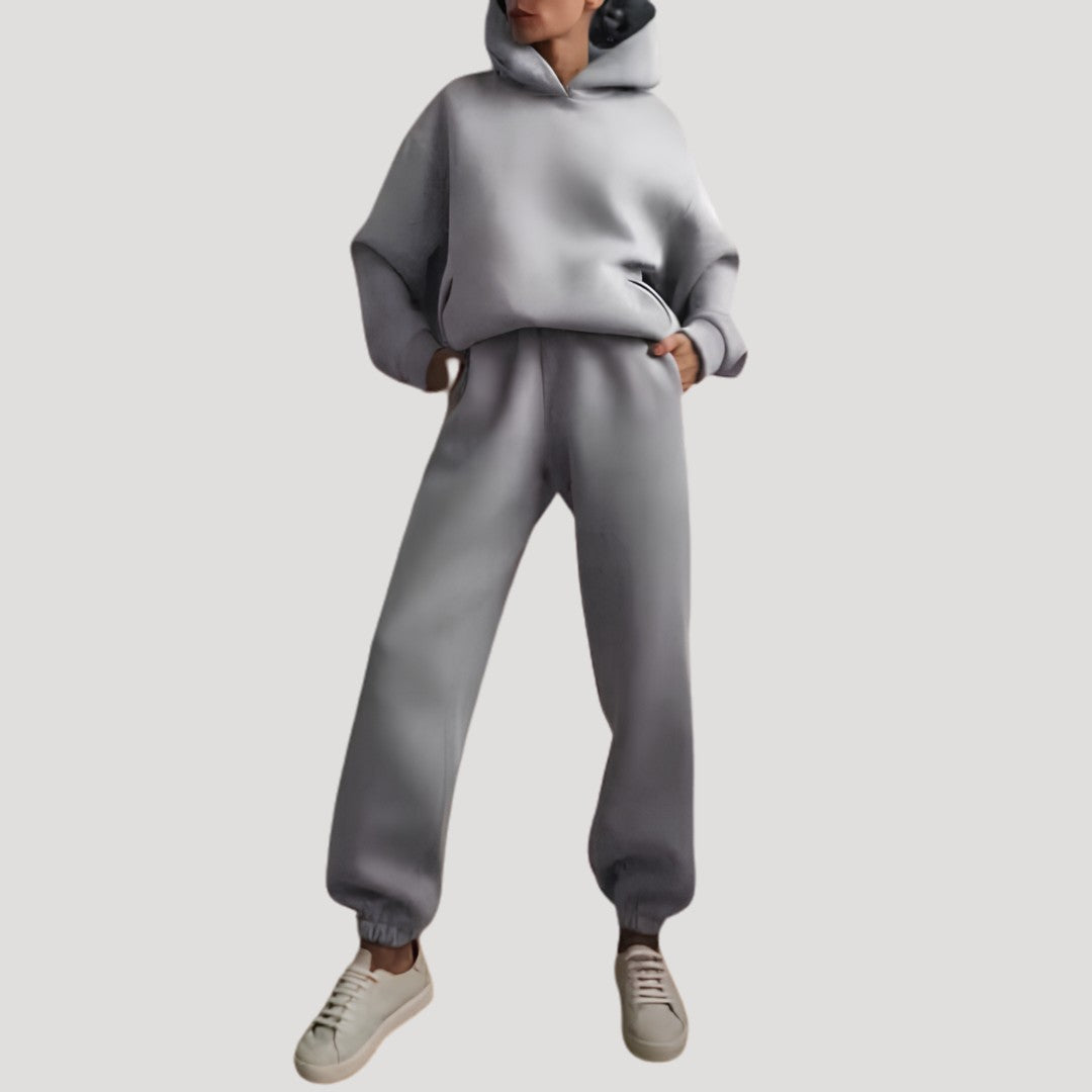 Relaxed Hoodie and Jogger Matching Set in grey