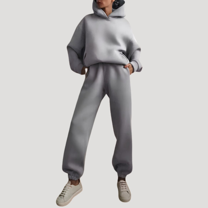 Relaxed Hoodie and Jogger Matching Set in grey