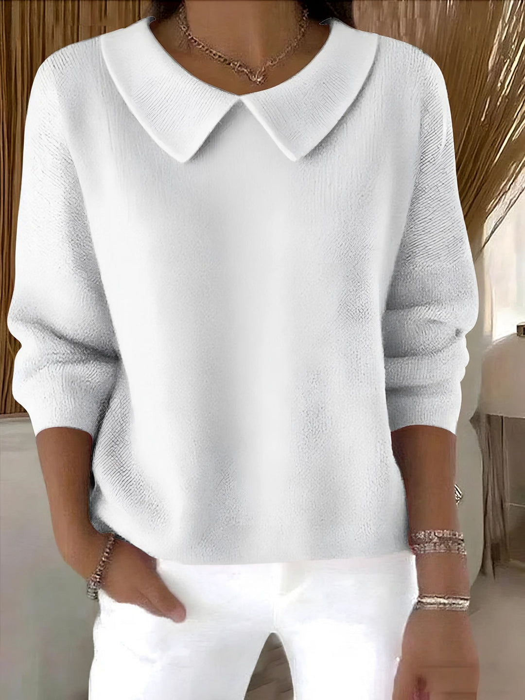 Presley relaxed collared knit sweater — image 3