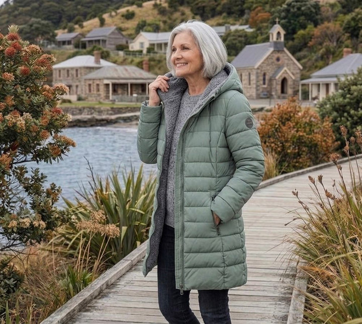 Iseline — Quilted A Line Winter Coat for Women