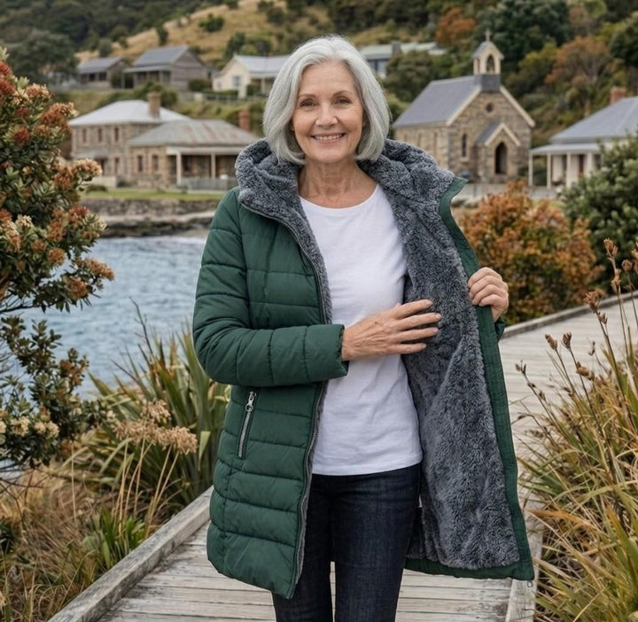 Iseline — Quilted A Line Winter Coat for Women