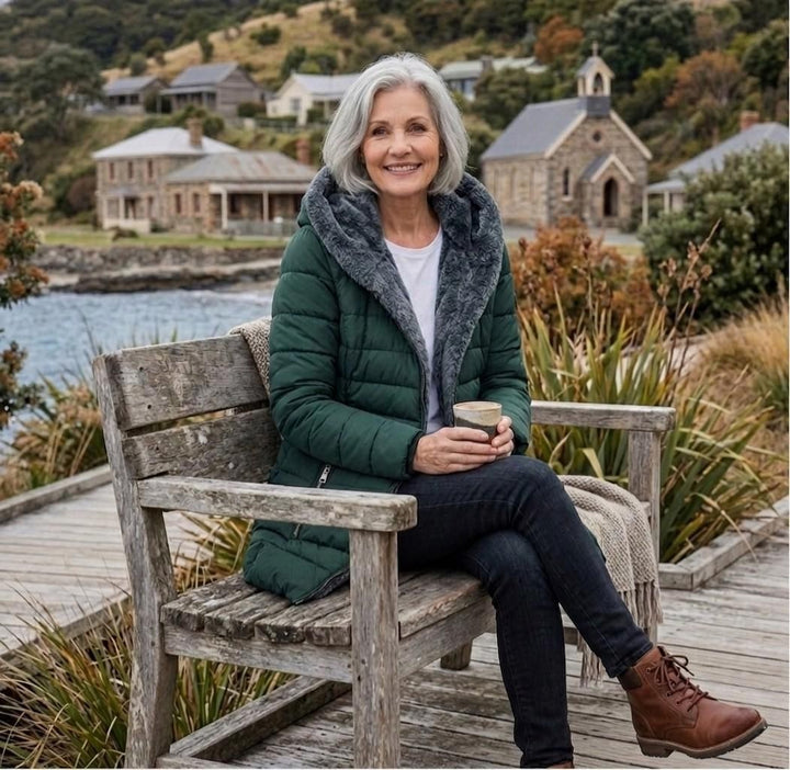 Iseline — Quilted A Line Winter Coat for Women