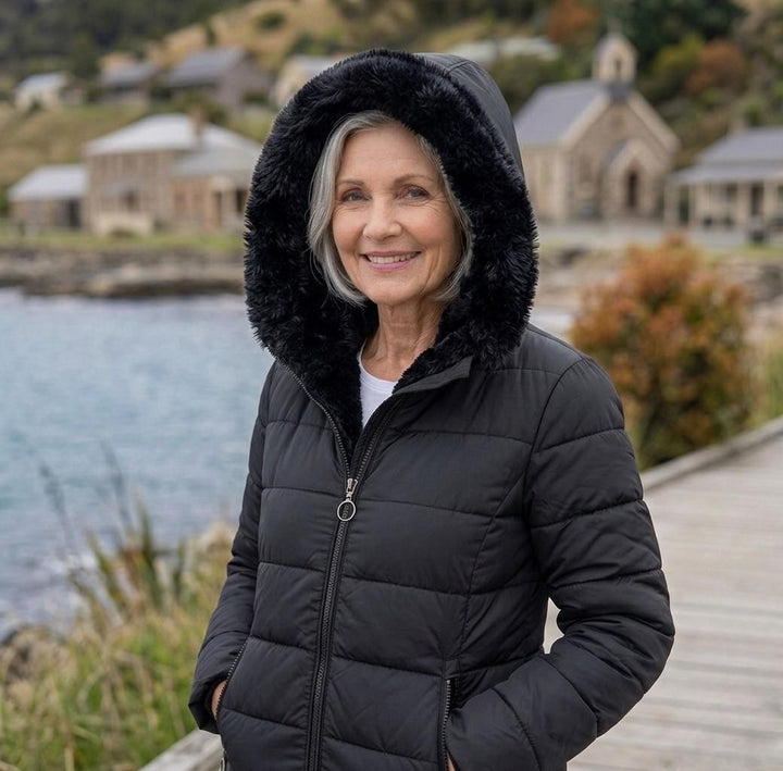 Iseline — Quilted A Line Winter Coat for Women
