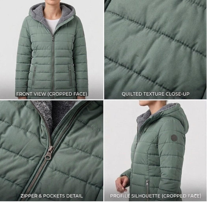 Iseline — Quilted A Line Winter Coat for Women
