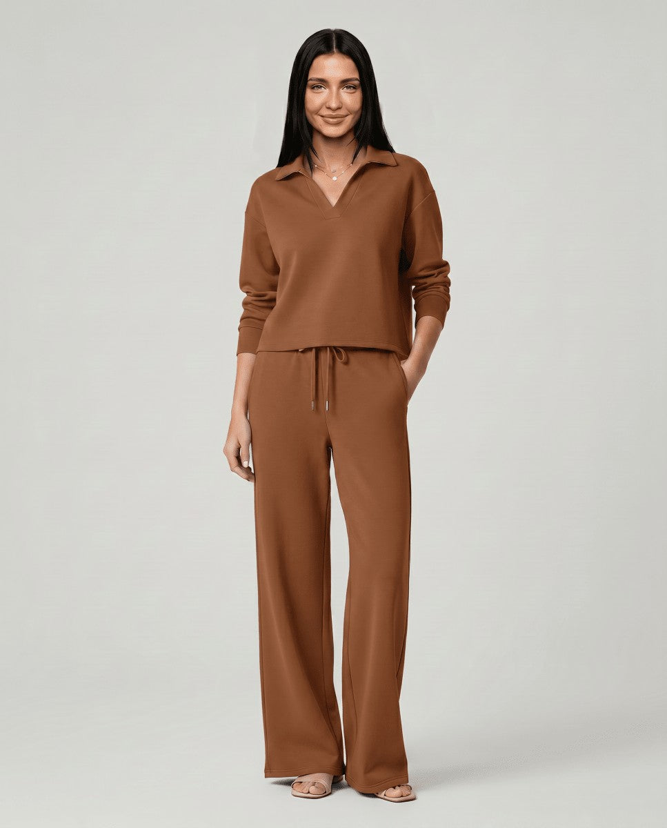 Emmeline — Relaxed Wide Leg Lounge Set for Women