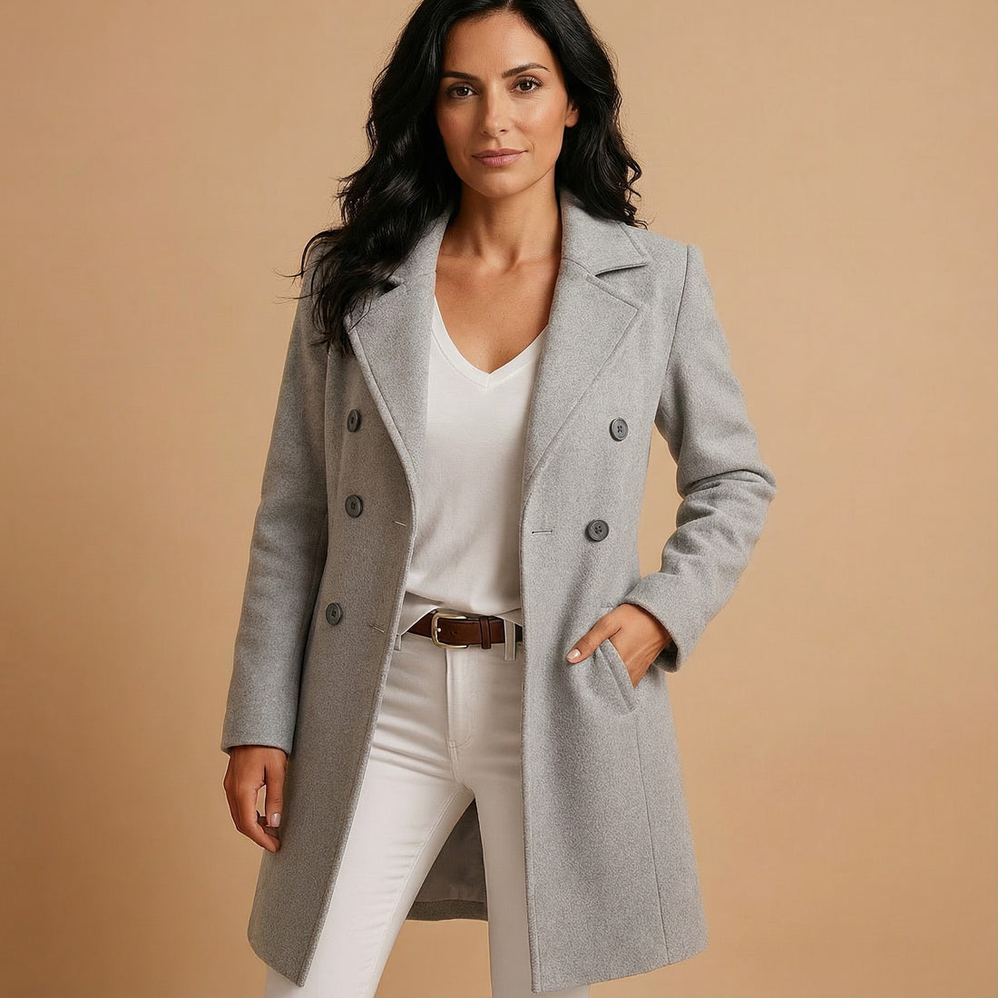 Romane — Soft Straight Cut Wool Coat for Women (3), StyleTruly