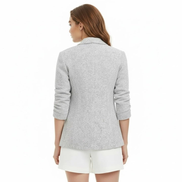 Open Front Knit Blazer with Shawl Collar