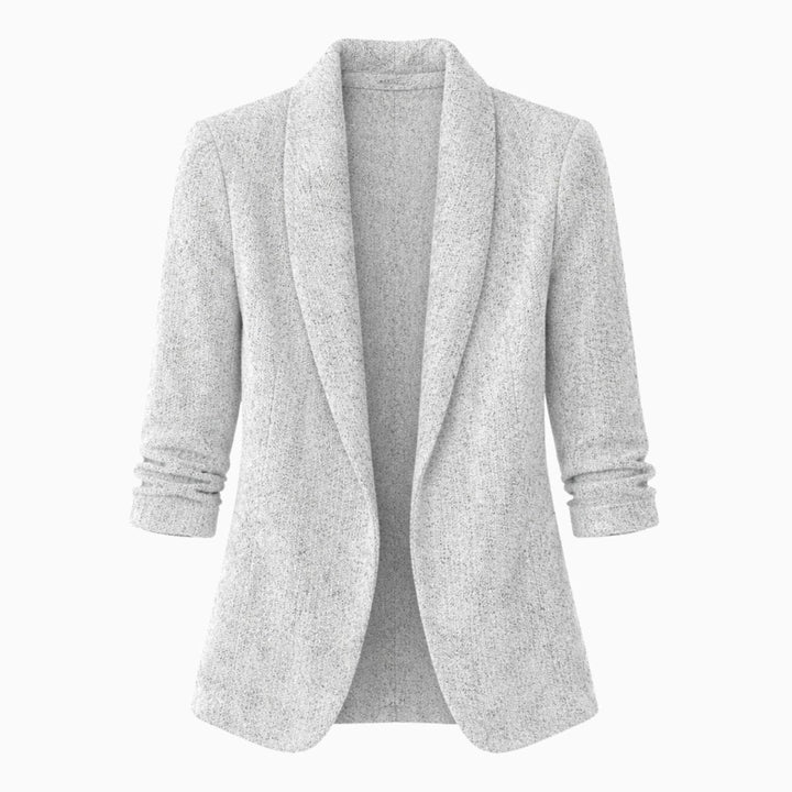 Open Front Knit Blazer with Shawl Collar