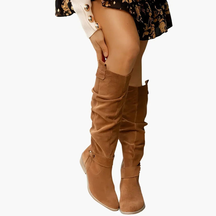 Rylee block heel knee high boots — image 9
