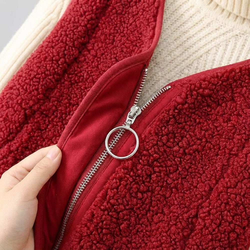 Fleece Vest with Zip Front and Side Pockets