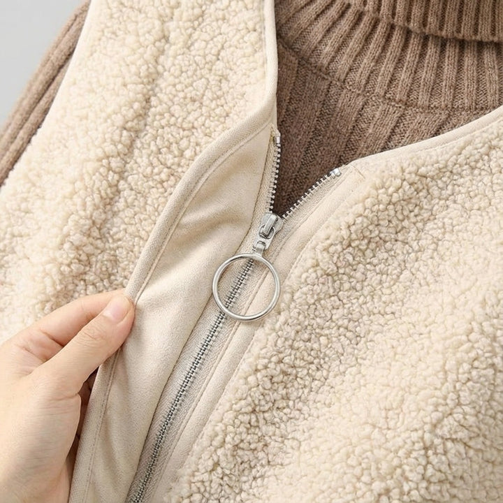 Fleece Vest with Zip Front and Side Pockets