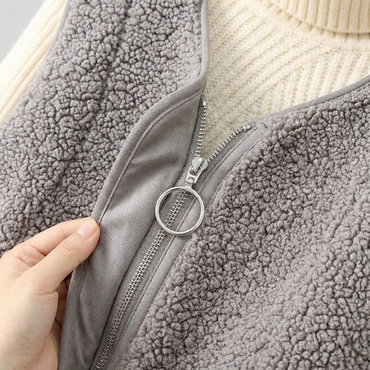 Fleece Vest with Zip Front and Side Pockets