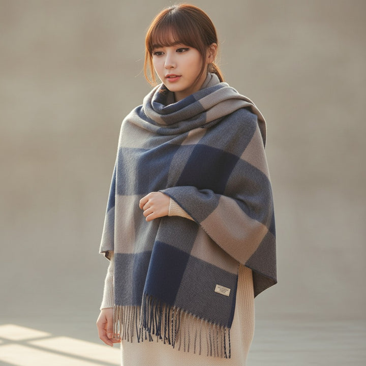 Quitterie — Soft Diamond Pattern Winter Scarf for Women