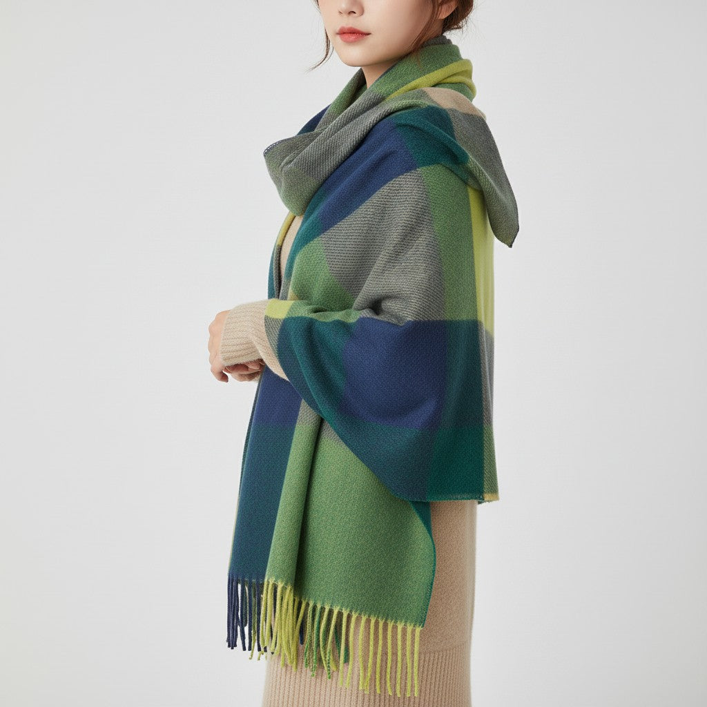 Quitterie — Soft Diamond Pattern Winter Scarf for Women