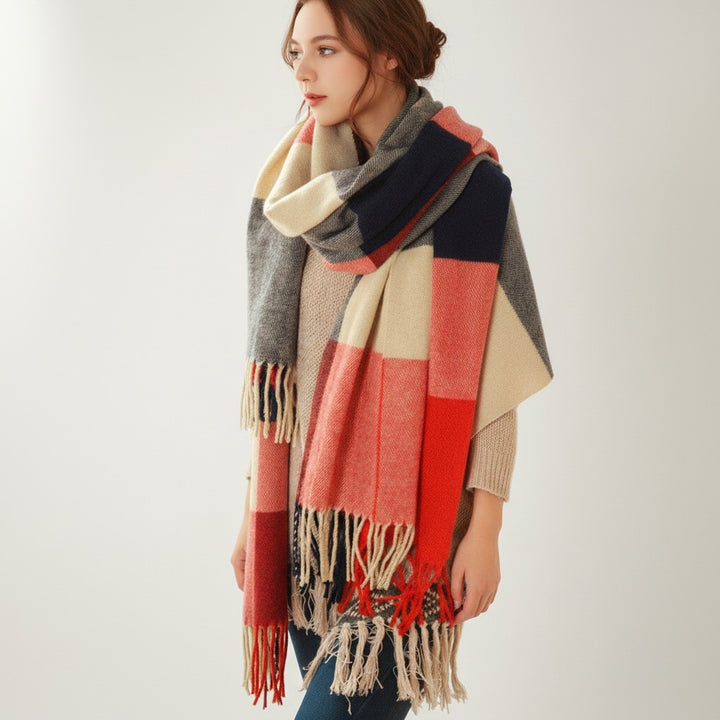 Quitterie — Soft Diamond Pattern Winter Scarf for Women
