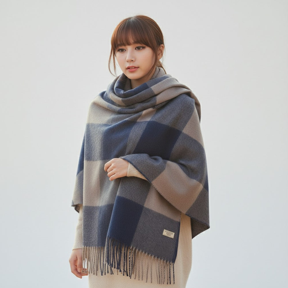 Quitterie — Soft Diamond Pattern Winter Scarf for Women