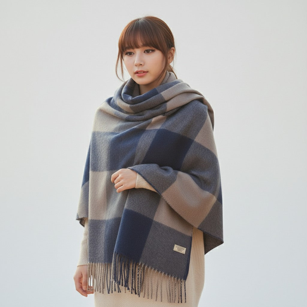 Quitterie — Soft Diamond Pattern Winter Scarf for Women