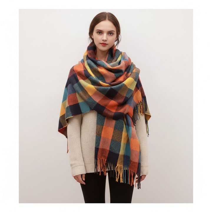 Quitterie — Soft Diamond Pattern Winter Scarf for Women