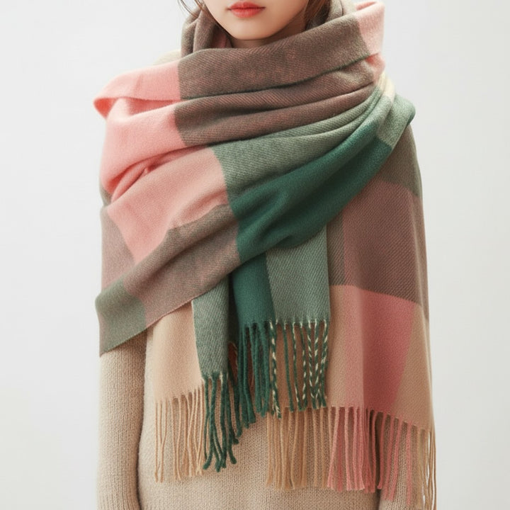 Quitterie — Soft Diamond Pattern Winter Scarf for Women
