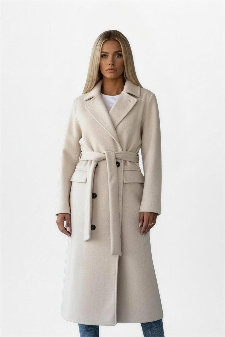Sophia belted double breasted long coat — image 1