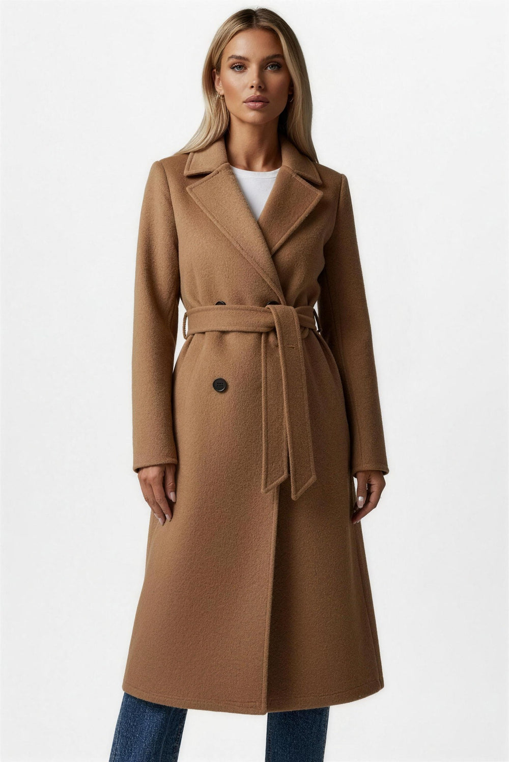 Sophia belted double breasted long coat — image 2