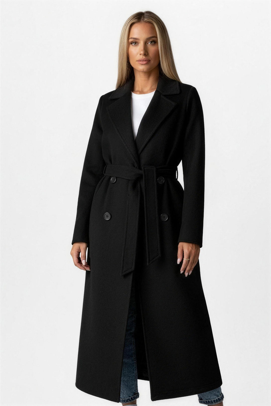 Sophia belted double breasted long coat — image 3