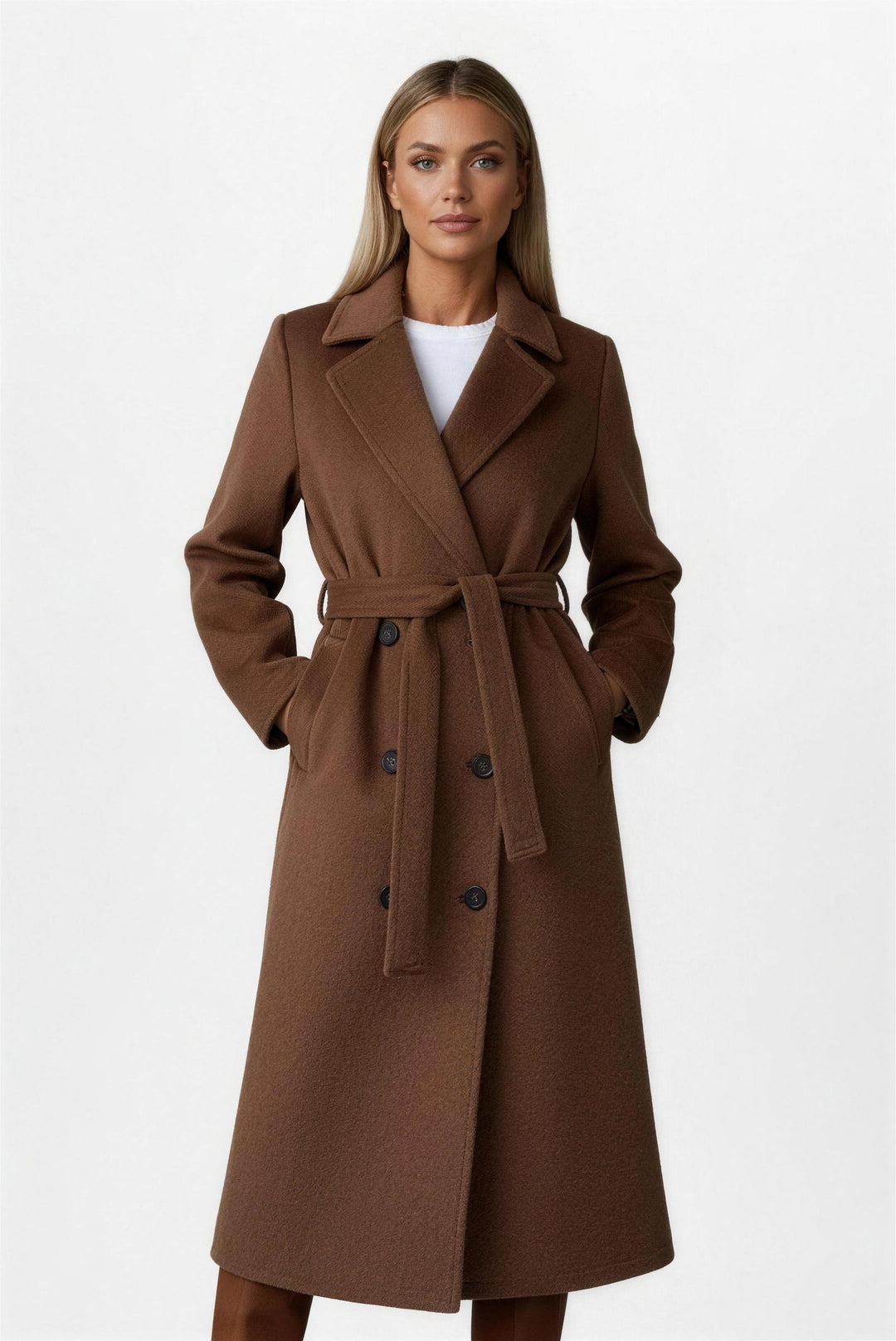 Sophia belted double breasted long coat — image 4