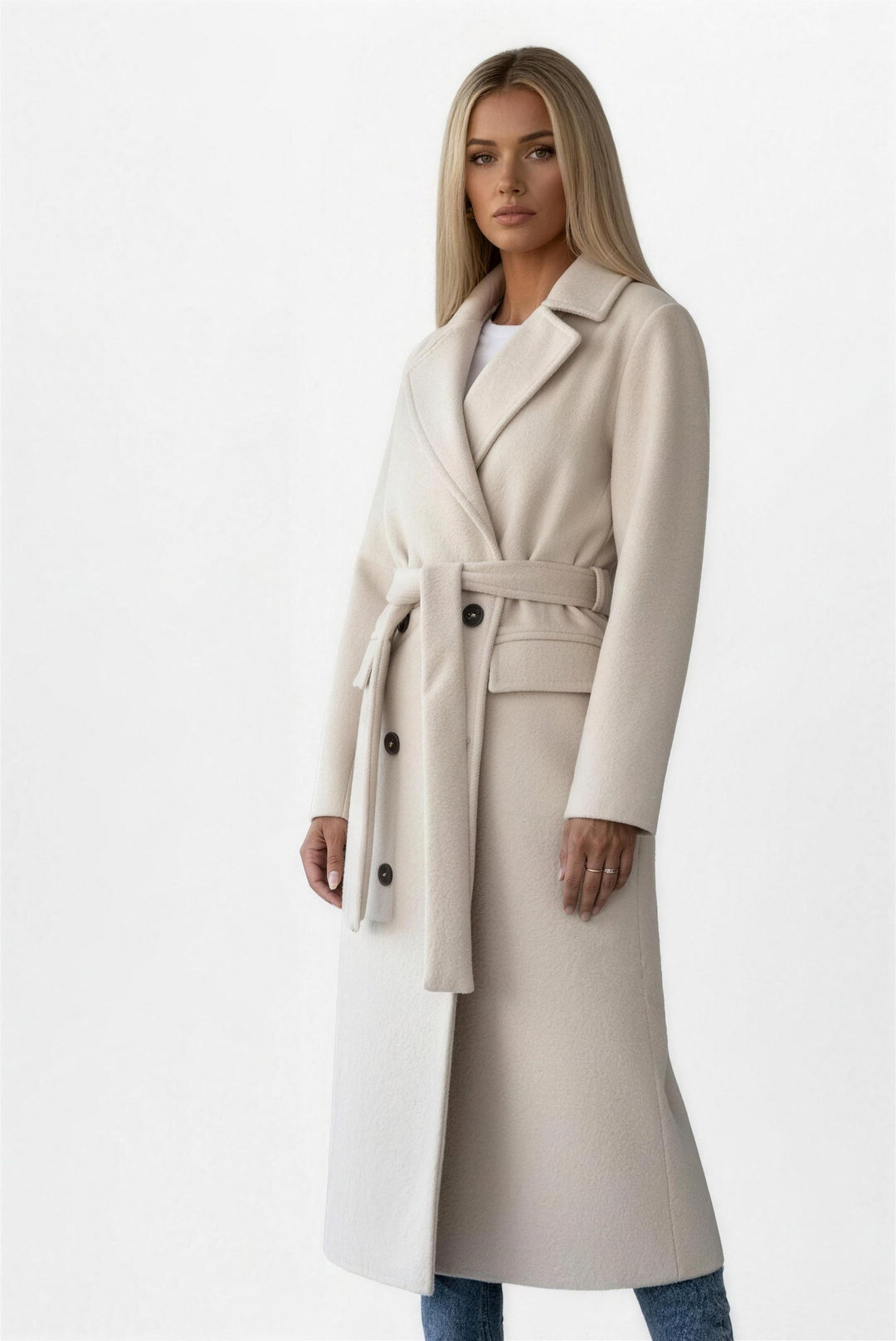 Sophia belted double breasted long coat — image 7