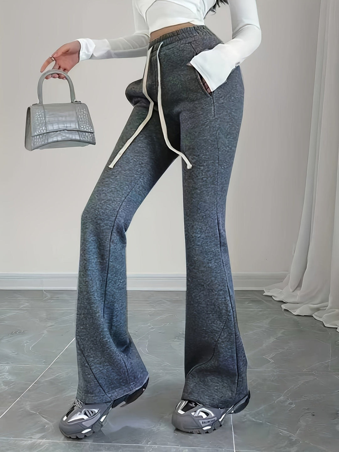 Talia cozy high waisted flare sweatpants — image 6