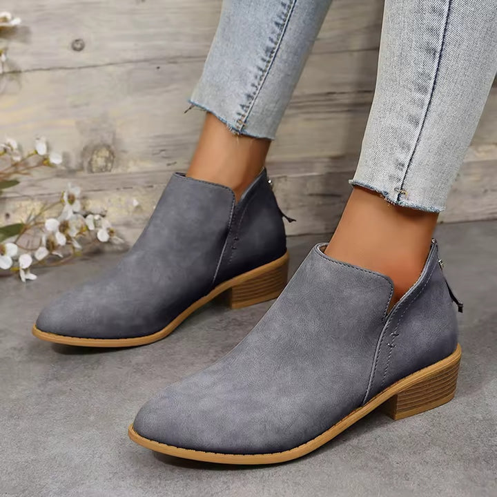 Cut Out Flat Ankle Boots for Women