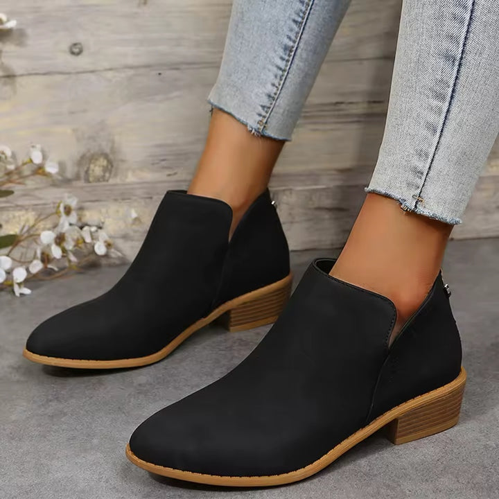 Cut Out Flat Ankle Boots for Women