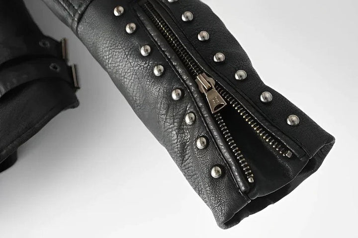Tessa embroidered leather biker jacket — image 7