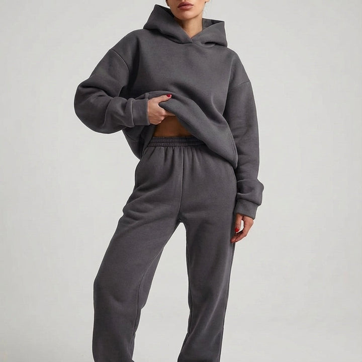 Oversized Hoodie and Jogger Set for Women in grey