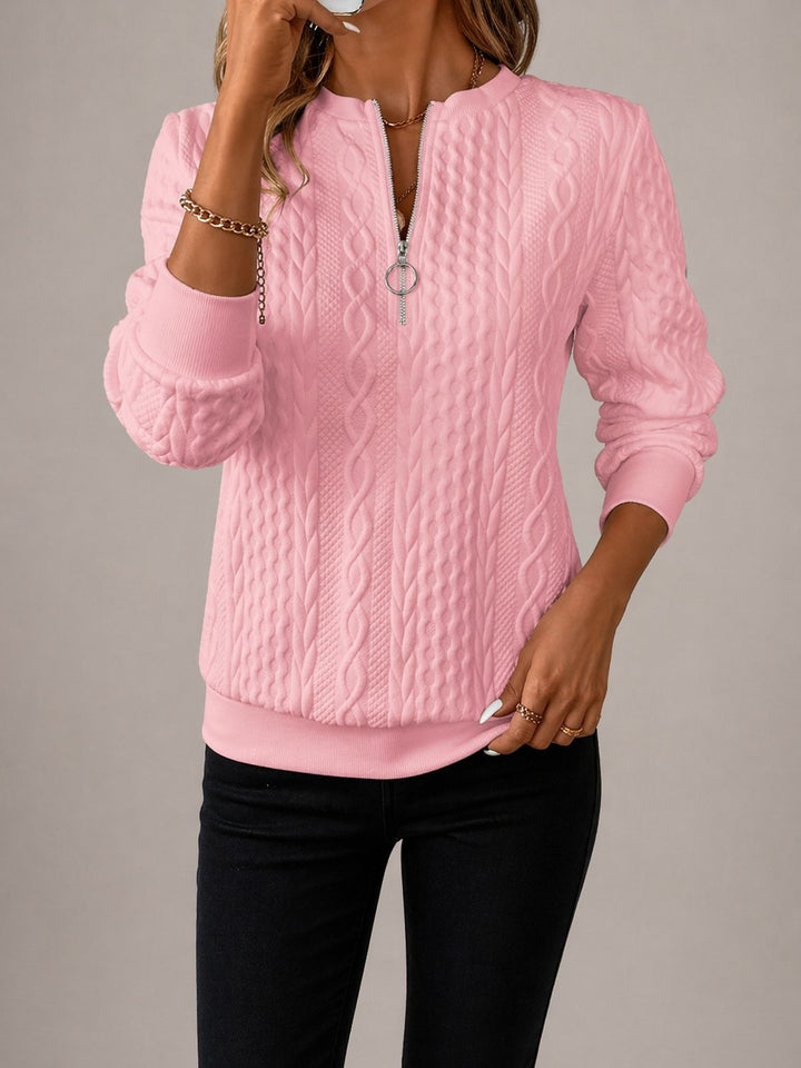 Quarter Zip Sweatshirt for Women in pink