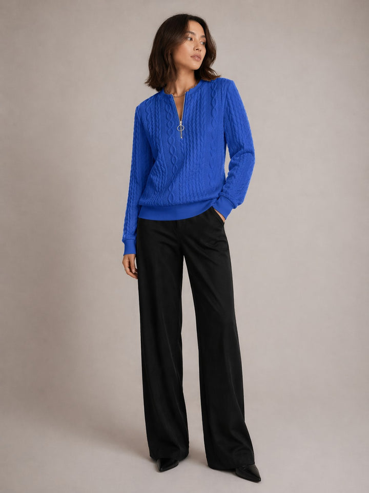 Quarter Zip Sweatshirt for Women in blue