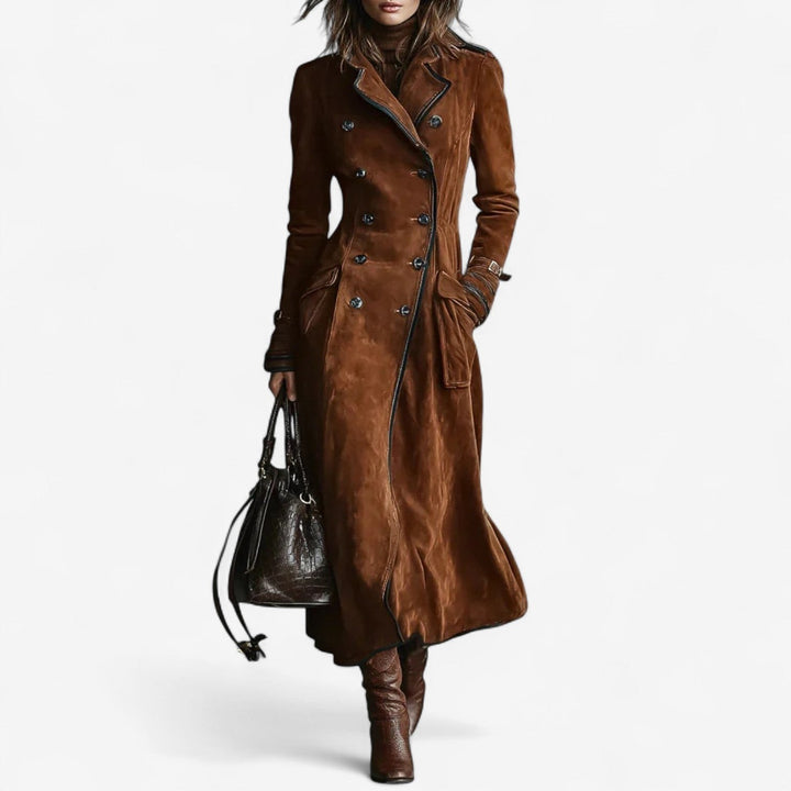 Whitney long suede trench coat — image 1