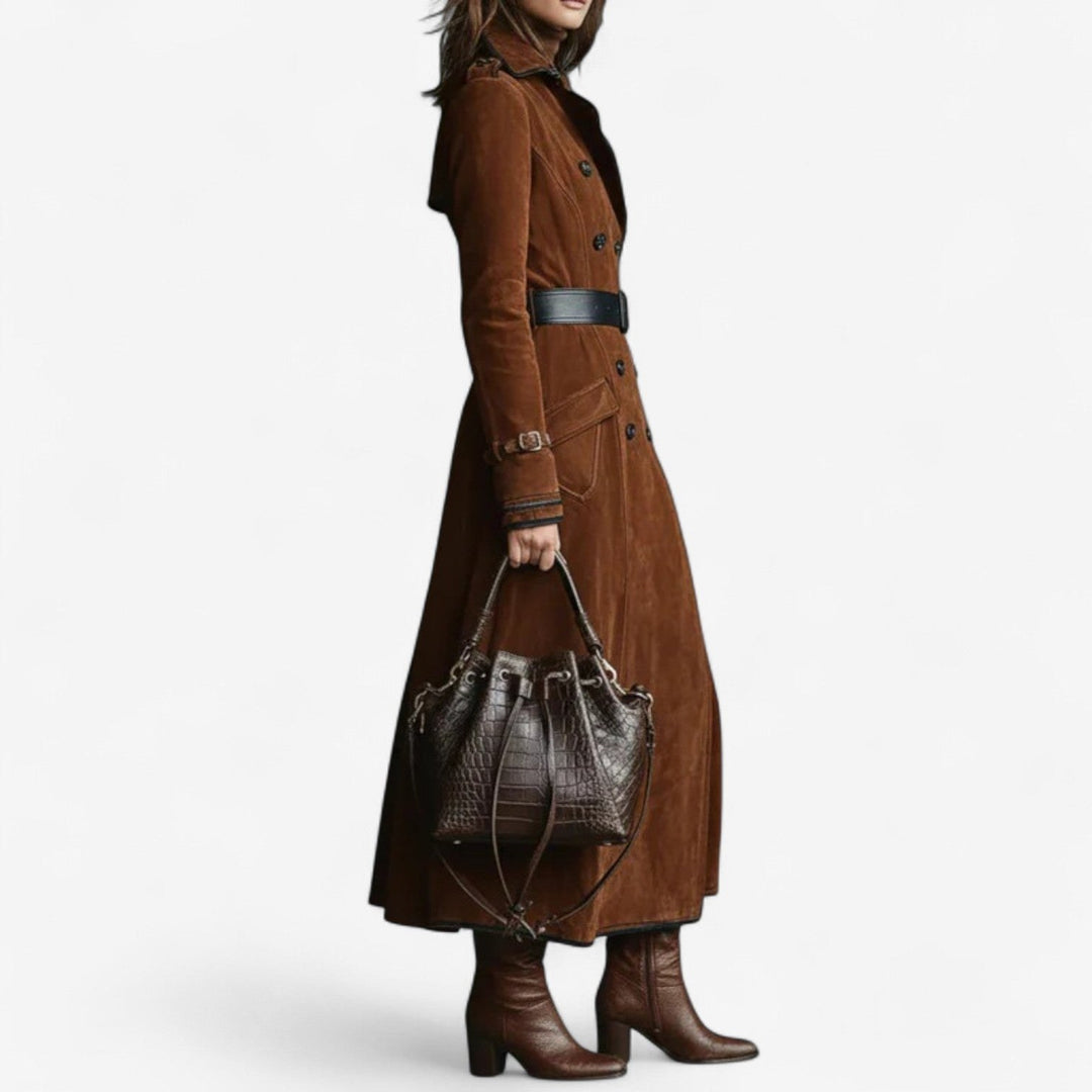 Whitney long suede trench coat — image 2