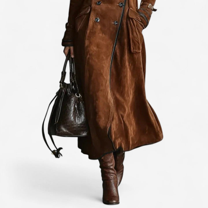 Whitney long suede trench coat — image 3