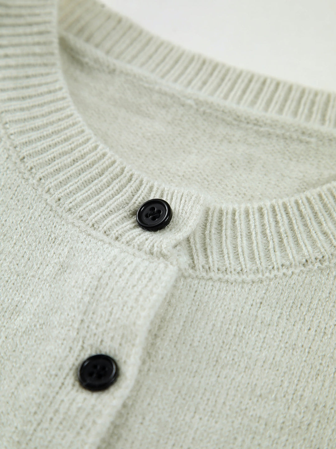 Sweater Vest with Button Front and Ribbed Trim in light grey