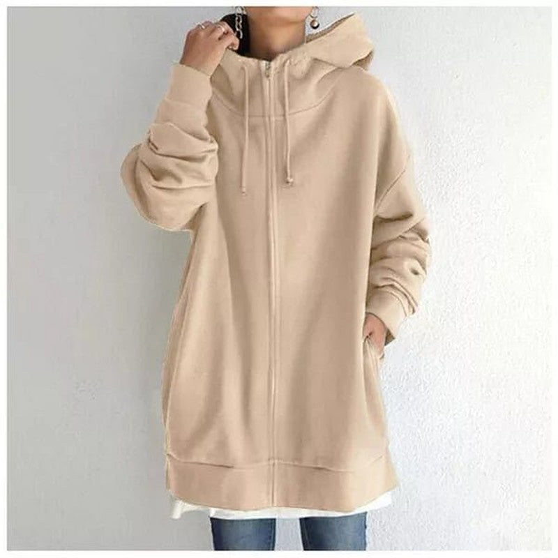 Drawstring Hoodie for Women in beige