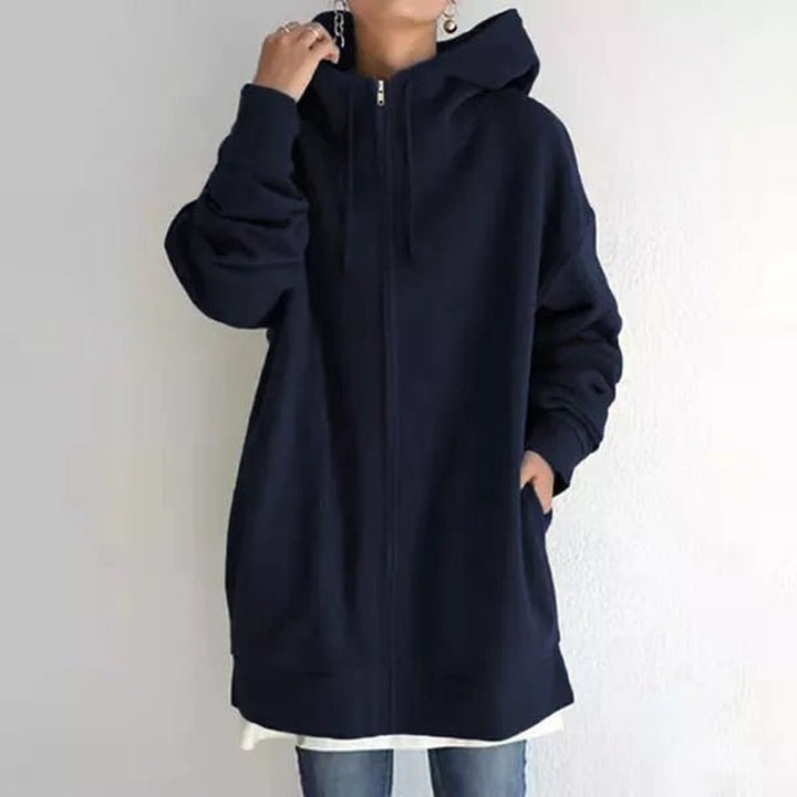 Drawstring Hoodie for Women in navy blue