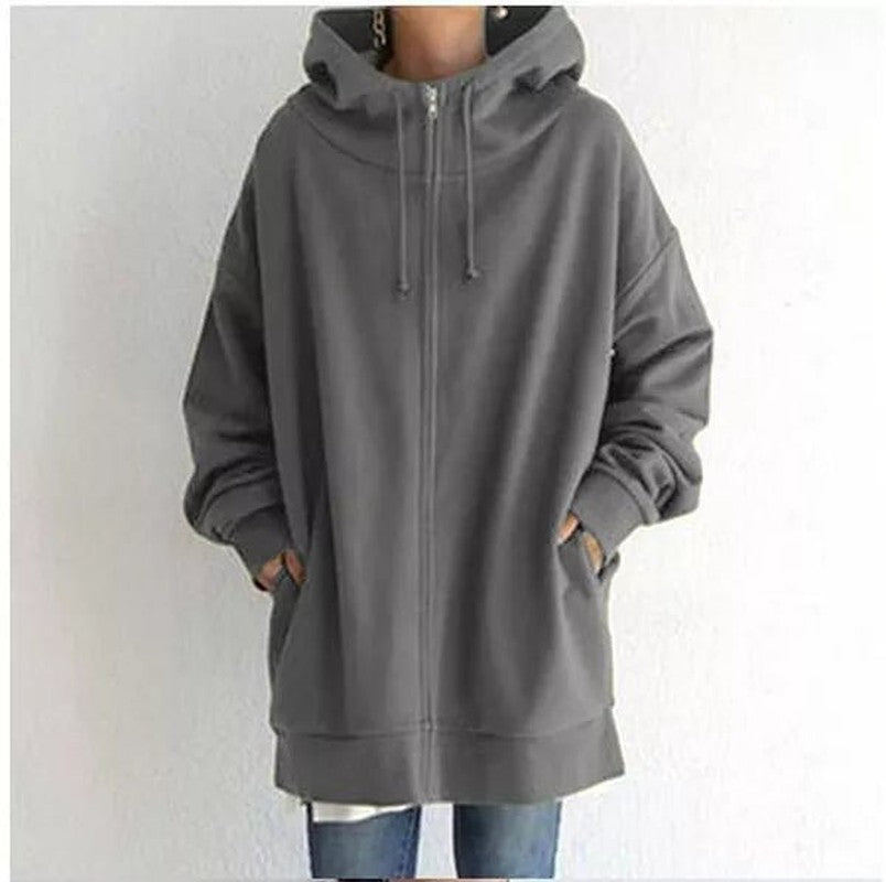 Drawstring Hoodie for Women in grey